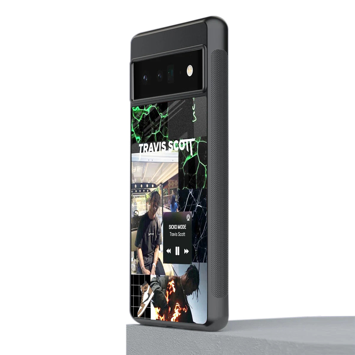 Travis Scott stylish phone case for google pixel 6 pro | glossy glass and slim fit