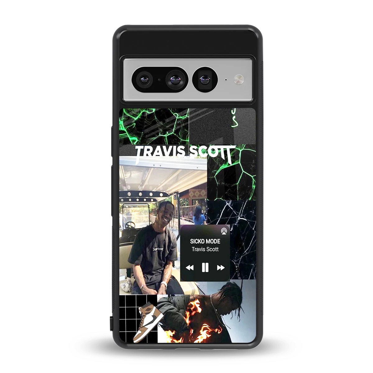 Travis Scott back phone cover | glass case for google pixel 7 pro