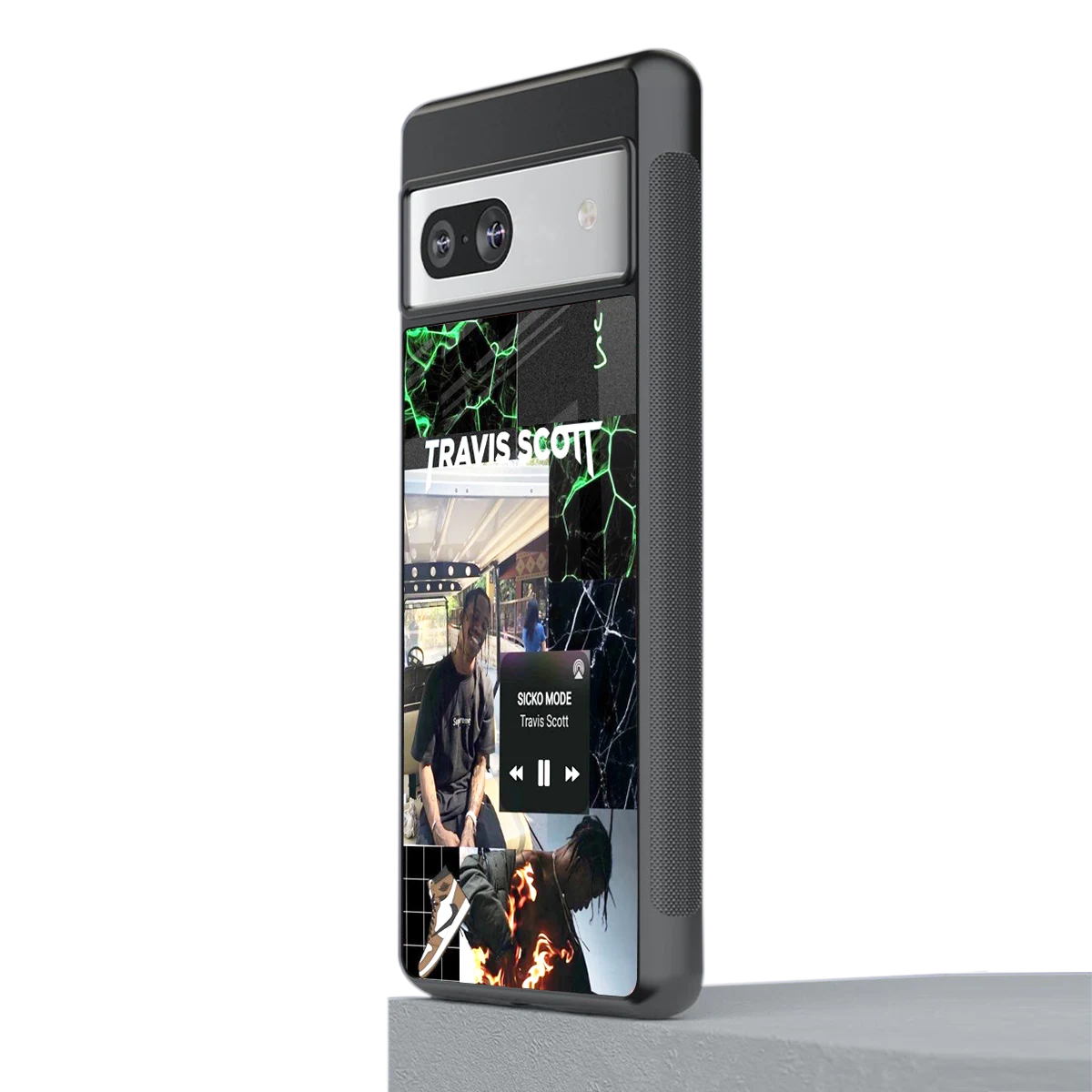 Travis Scott stylish phone case for google pixel 7a | glossy glass and slim fit