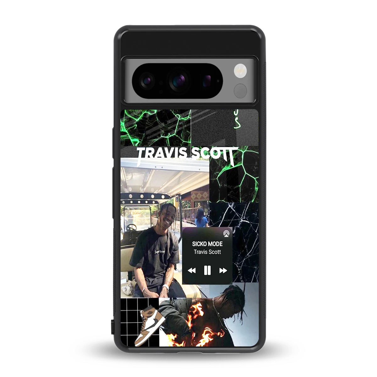 Travis Scott back phone cover | glass case for google pixel 8 pro