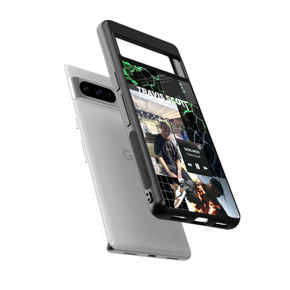 Travis Scott sleek google pixel 8 pro cover with tempered glass back and TPU edges
