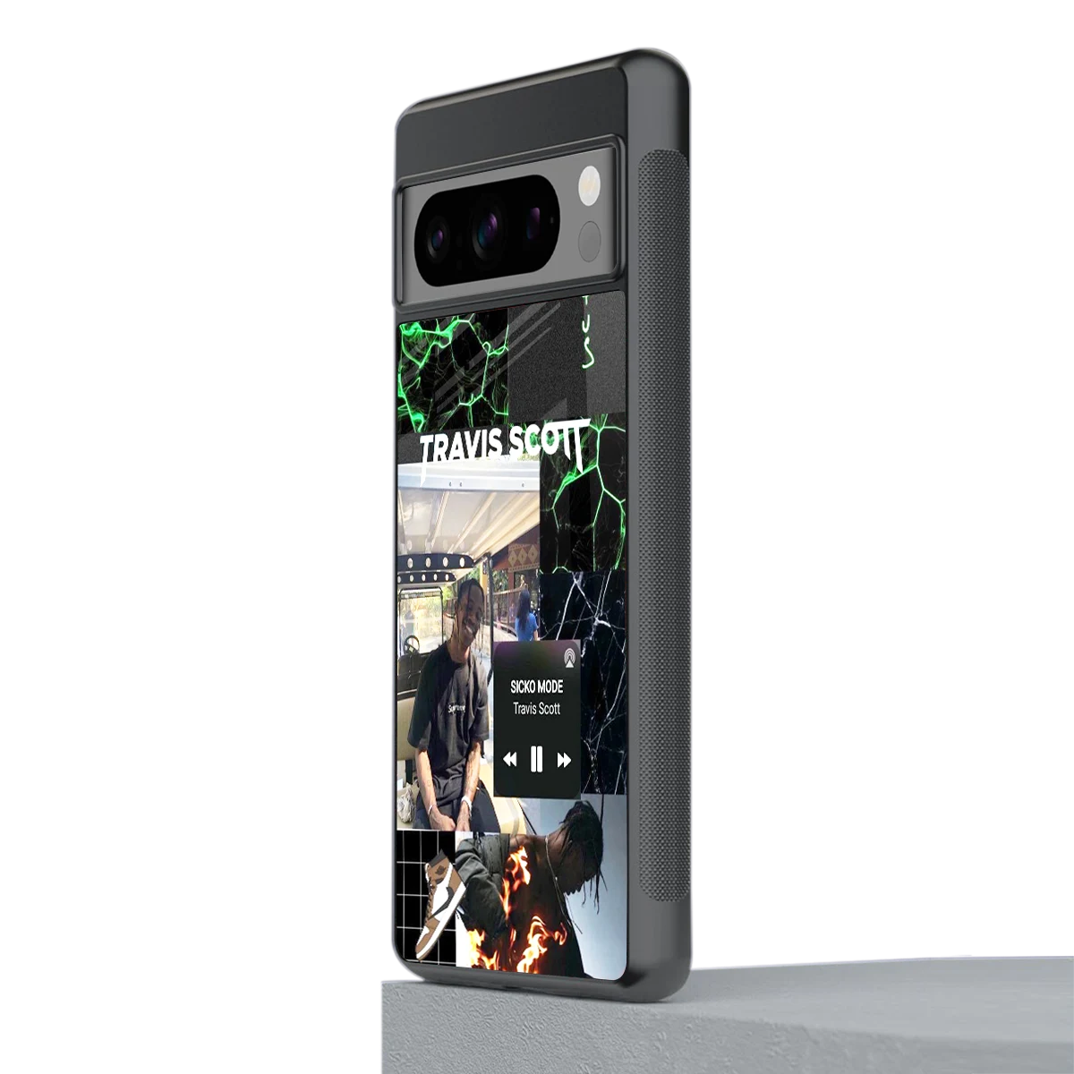 Travis Scott stylish phone case for google pixel 8 pro | glossy glass and slim fit