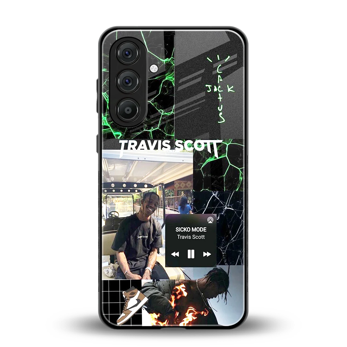 Travis Scott back phone cover | glass case for samsung galaxy a55 5g