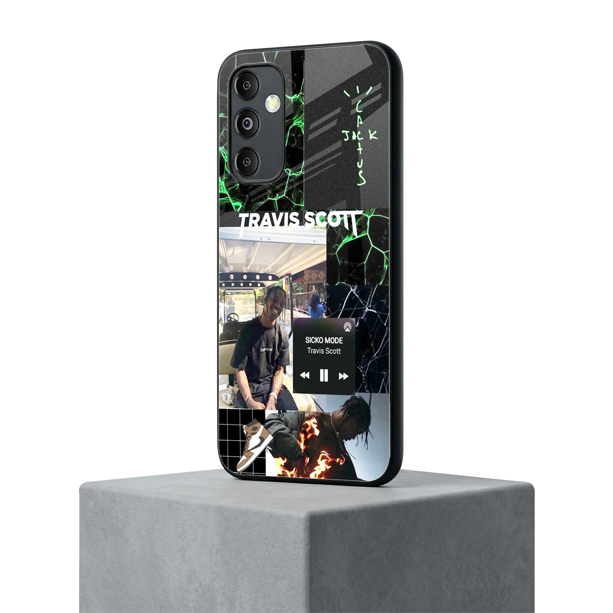 Travis Scott samsung galaxy m14 5g mobile cover | shockproof glass phone case