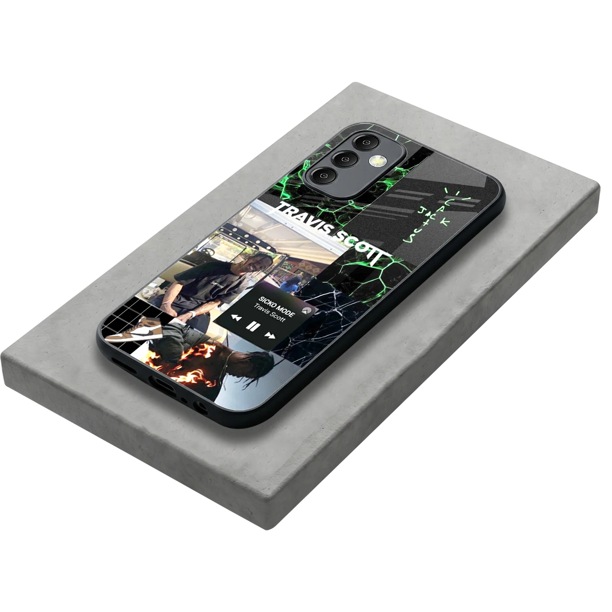 Travis Scott stylish phone case for samsung galaxy m14 5g | glossy glass and slim fit