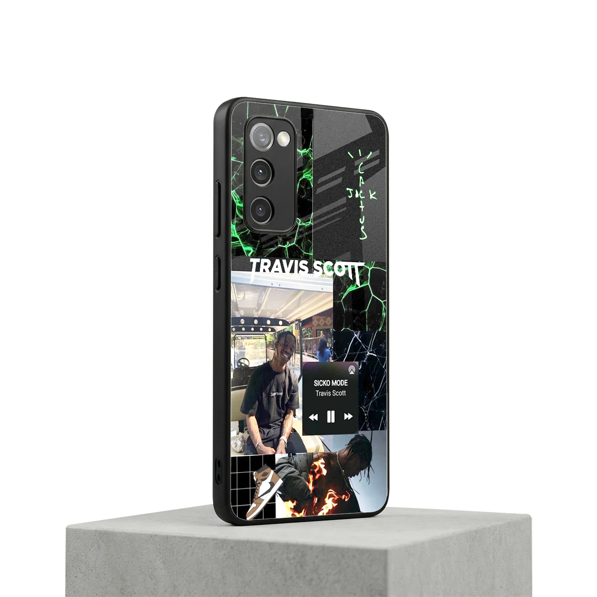 Travis Scott samsung galaxy s20 fe mobile cover | shockproof glass phone case