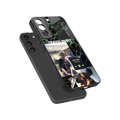 Travis Scott sleek samsung galaxy s22 cover with tempered glass back and TPU edges