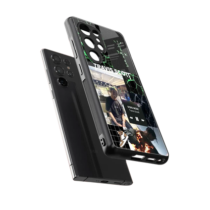 Travis Scott sleek samsung galaxy s25 ultra cover with tempered glass back and TPU edges