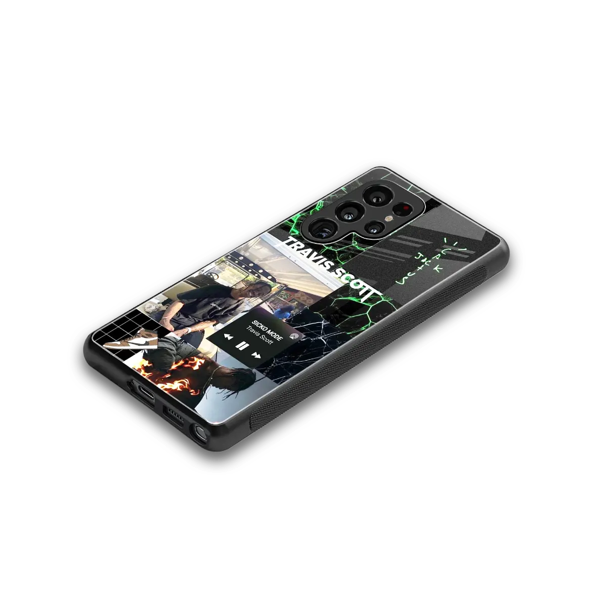 Travis Scott stylish phone case for samsung galaxy s25 ultra | glossy glass and slim fit