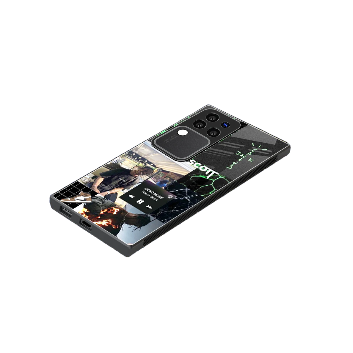 Travis Scott stylish phone case forvivo v30 pro | glossy glass and slim fit