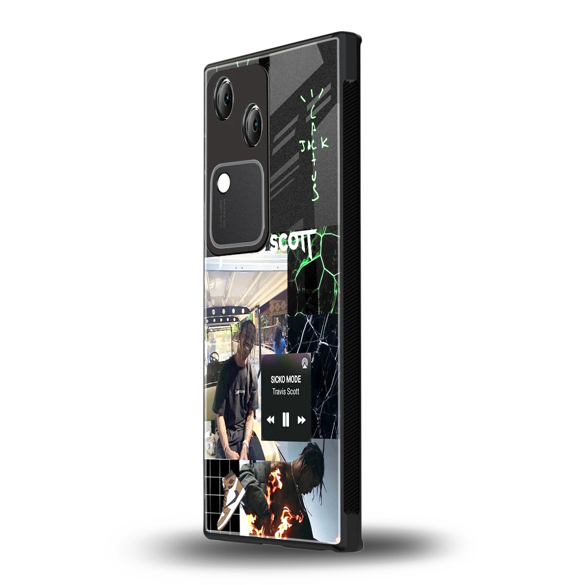 Travis Scott vivo v30 mobile cover | shockproof glass phone case
