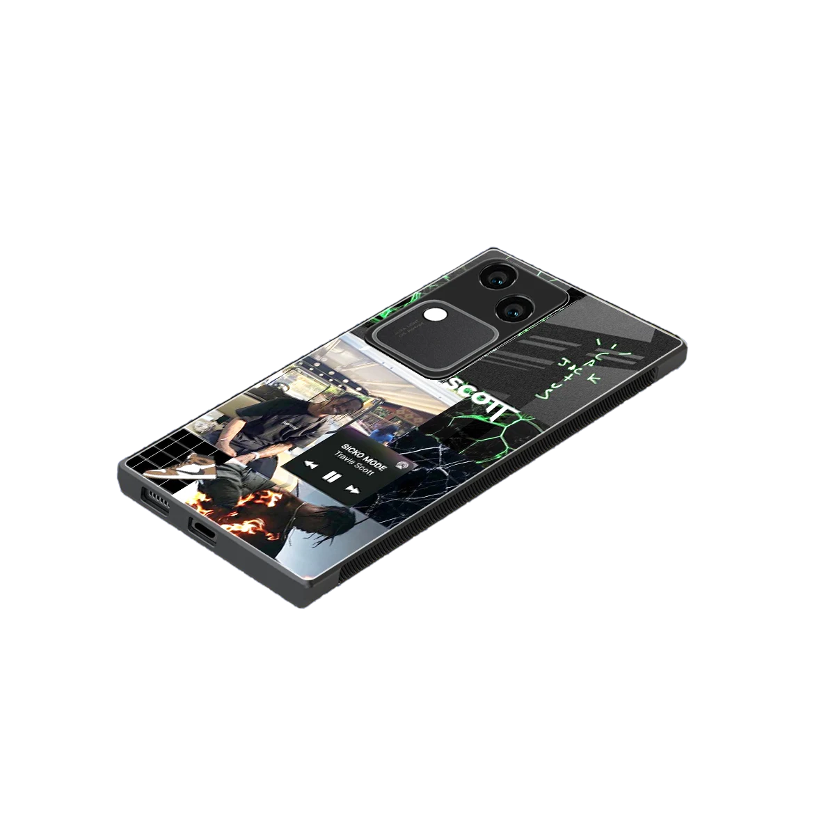 Travis Scott stylish phone case for vivo v30 | glossy glass and slim fit