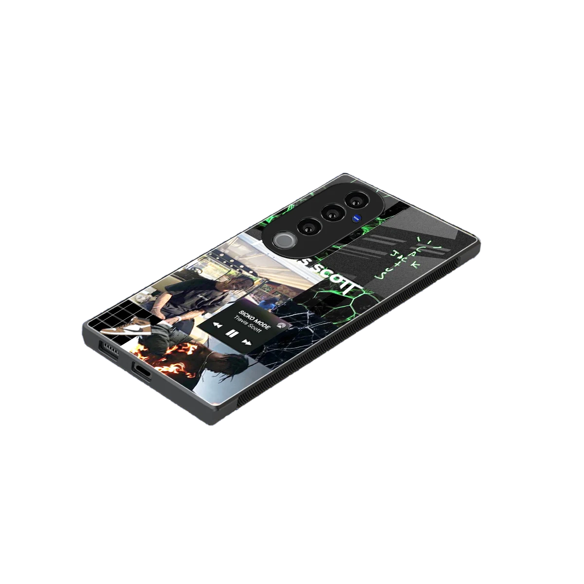 Travis Scott stylish phone case for vivo v40 pro | glossy glass and slim fit