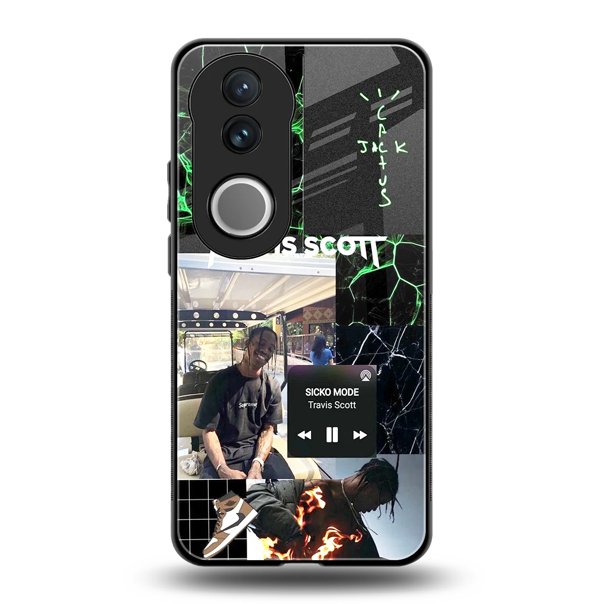Travis Scott back phone cover | glass case for vivo v50
