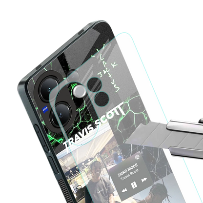 Travis Scott stylish phone case for vivo v60 | glossy glass and slim fit