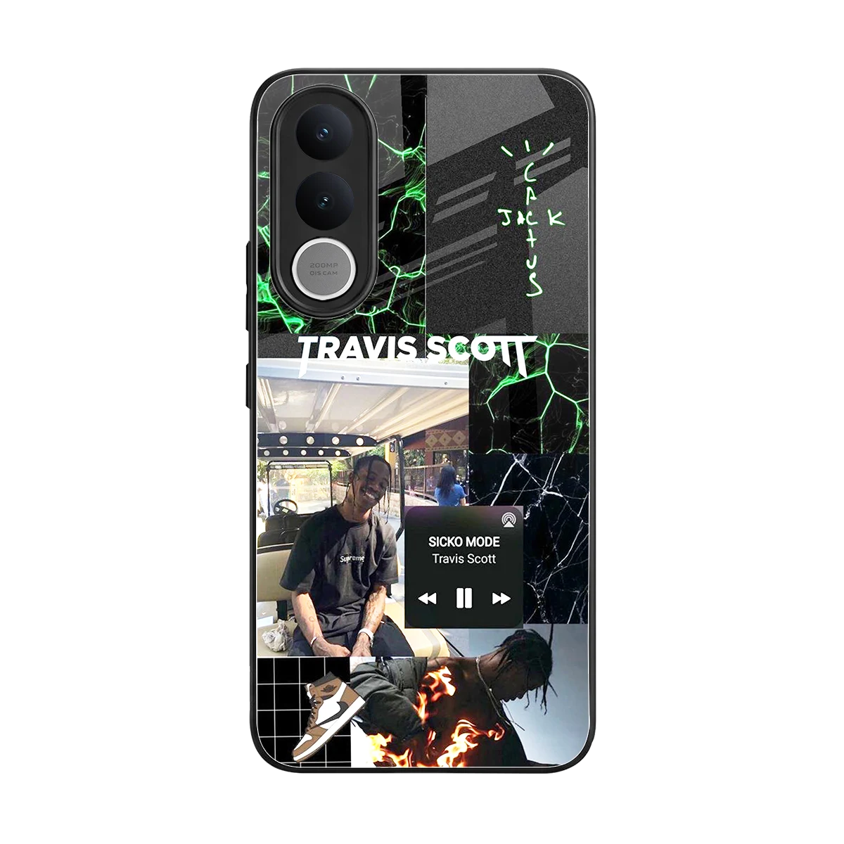 Travis Scott back phone cover | glass case for vivo v70 fe