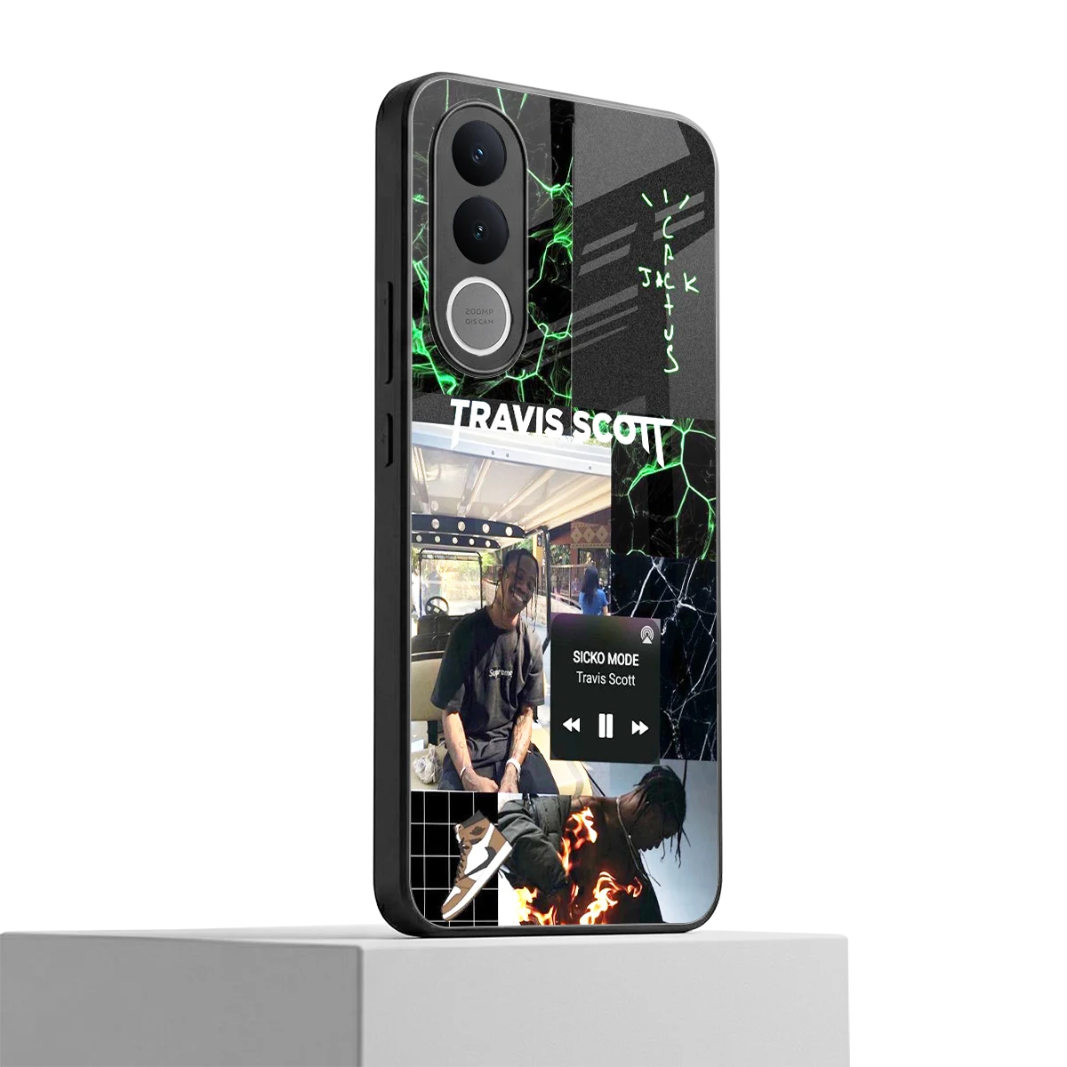 Travis Scott vivo v70 fe mobile cover | shockproof glass phone case