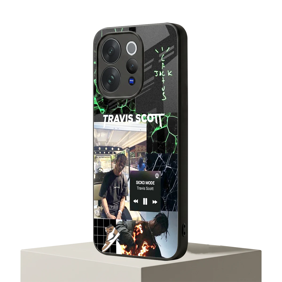 Travis Scott vivo v70 elite mobile cover | shockproof glass phone case