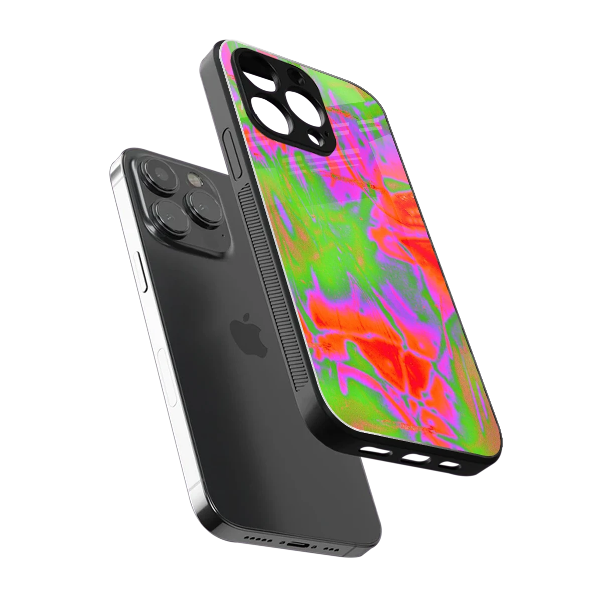 Triple Glow sleek iphone 15 pro cover with tempered glass back and TPU edges