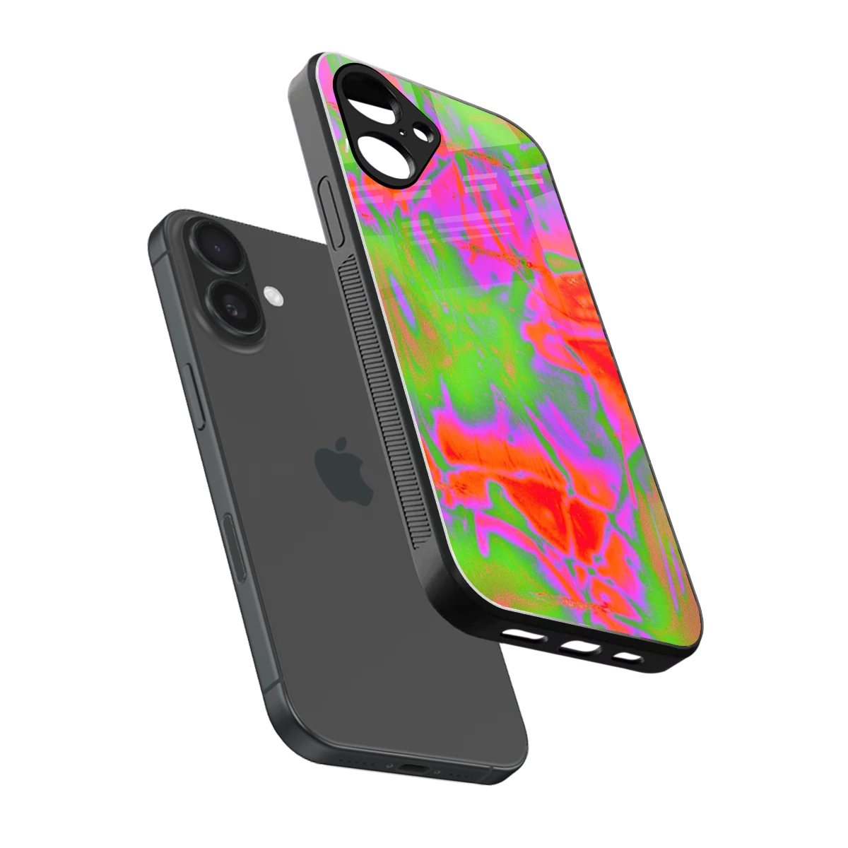 Triple Glow sleek iPhone 16 cover with tempered glass back and TPU edges