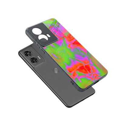 Triple Glow sleek motorola edge 50 fusion cover with tempered glass back and TPU edges