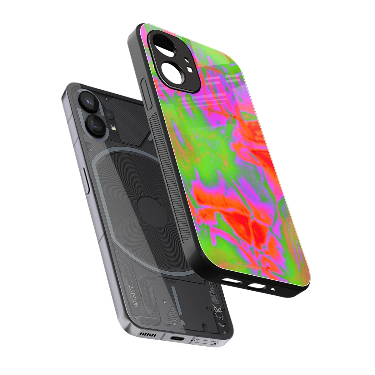 Triple Glow sleek nothing phone 1 cover with tempered glass back and TPU edges