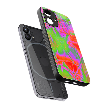 Triple Glow sleek nothing phone 1 cover with tempered glass back and TPU edges