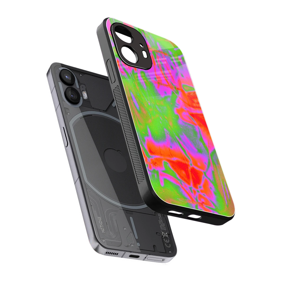 Triple Glow sleek nothing phone 2 cover with tempered glass back and TPU edges