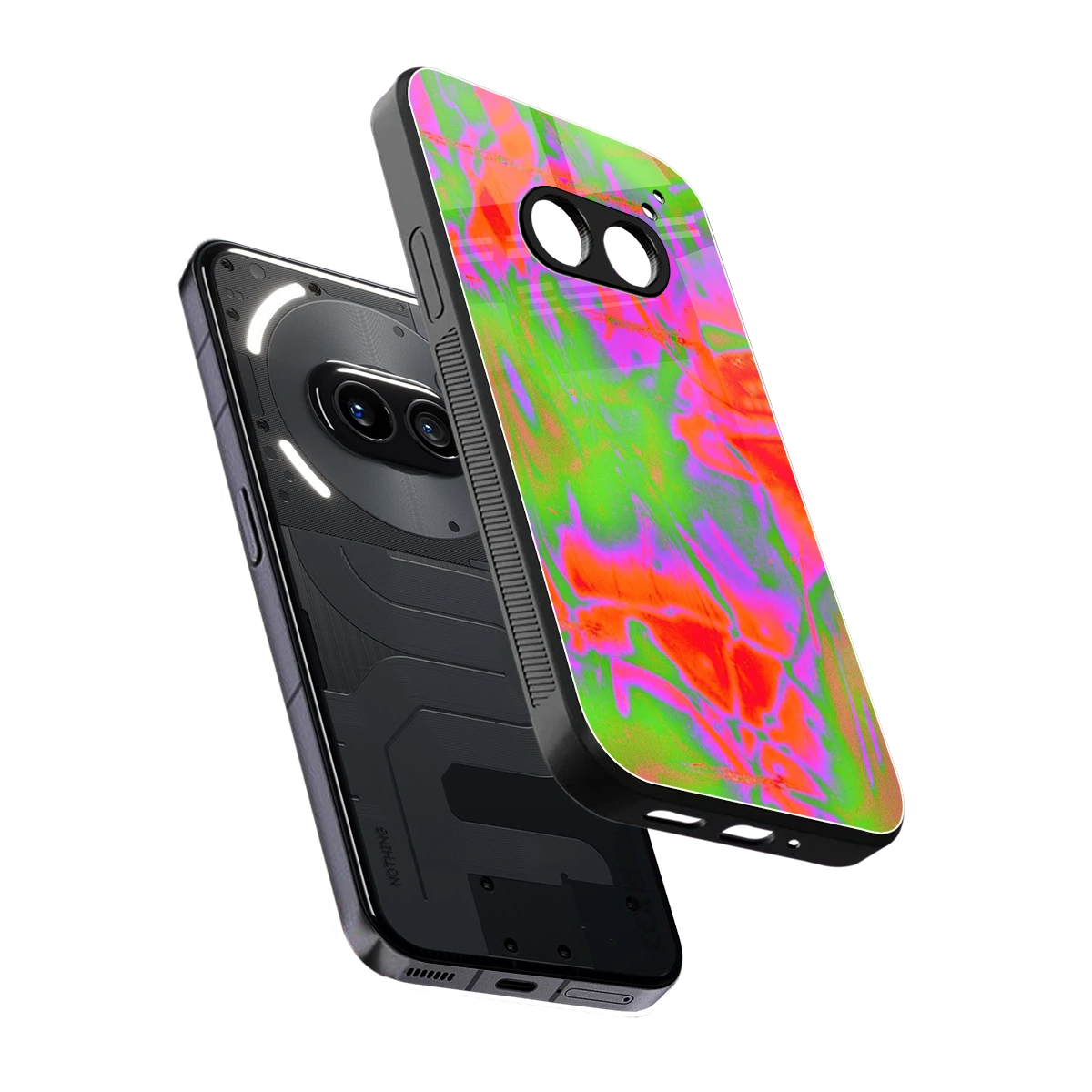 Triple Glow sleek nothing phone 2a plus cover with tempered glass back and TPU edges