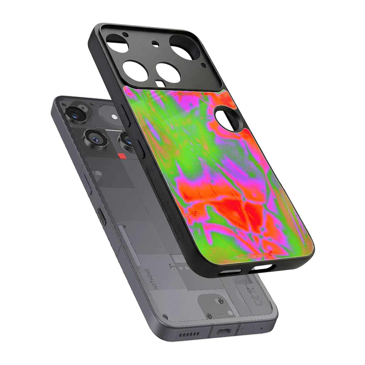 Triple Glow sleek nothing phone 3 cover with tempered glass back and TPU edges