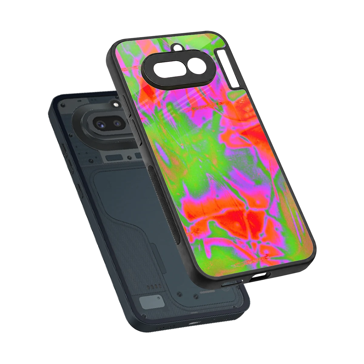 Triple Glow sleek nothing phone 4a cover with tempered glass back and TPU edges
