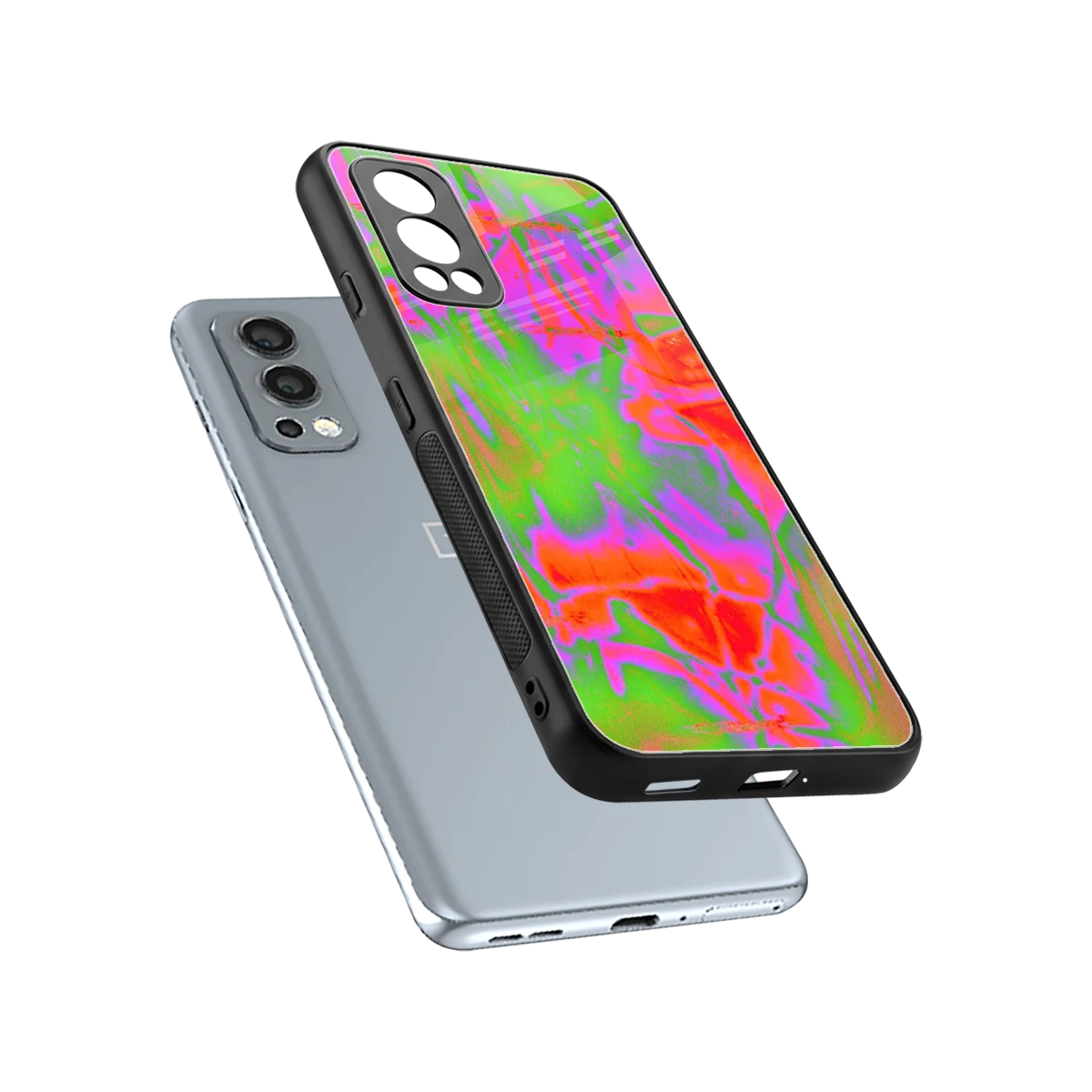 Triple Glow sleek oneplus nord 2 cover with tempered glass back and TPU edges