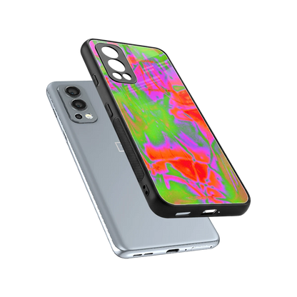Triple Glow sleek oneplus nord 2 cover with tempered glass back and TPU edges
