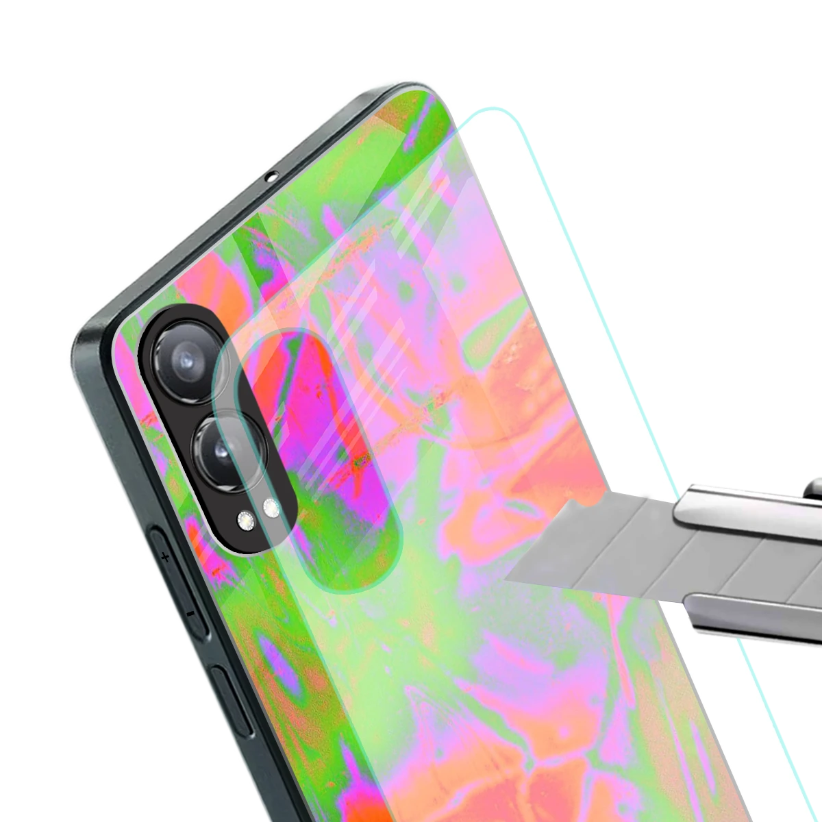 Triple Glow stylish phone case for oneplus nord ce 4 lite | glossy glass and slim fit