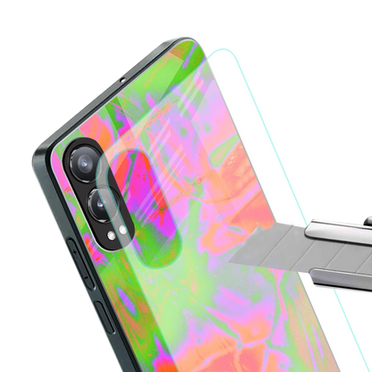 Triple Glow stylish phone case for oneplus nord ce 4 lite | glossy glass and slim fit