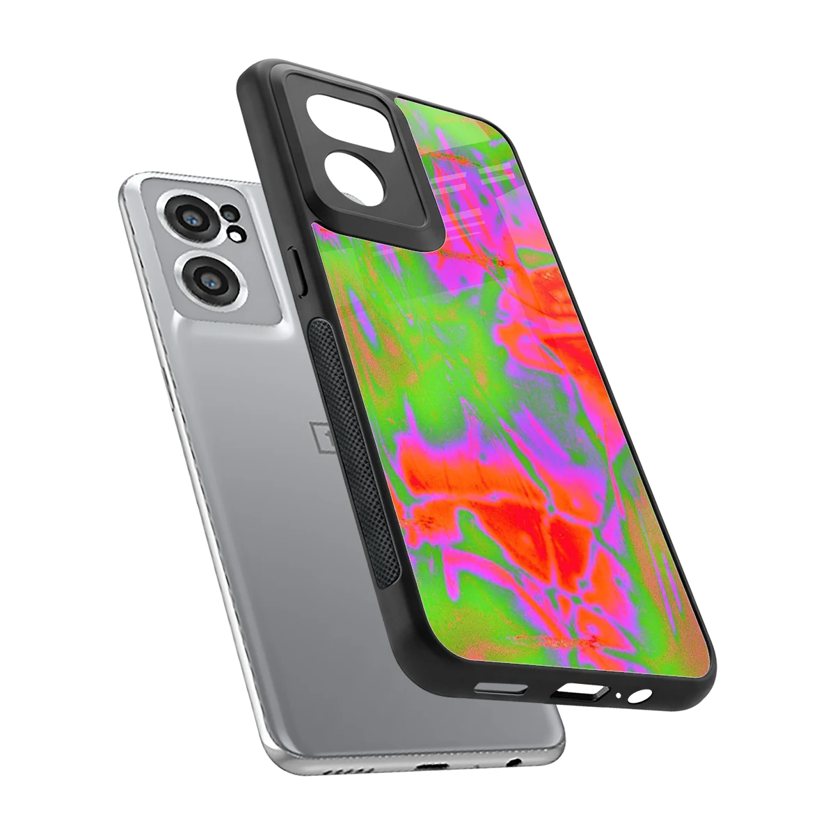 Triple Glow sleek oneplus nord ce 2 cover with tempered glass back and TPU edges