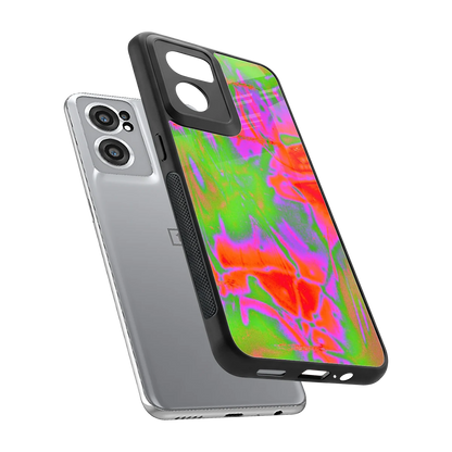 Triple Glow sleek oneplus nord ce 2 cover with tempered glass back and TPU edges