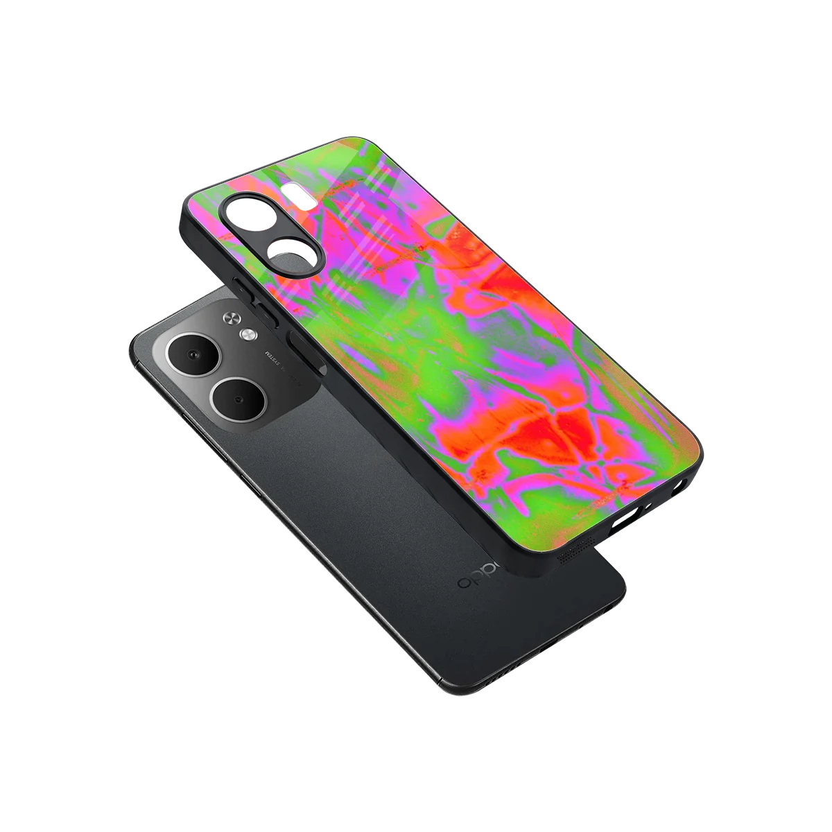 Triple Glow sleek oppo a5x 5g cover with tempered glass back and TPU edges
