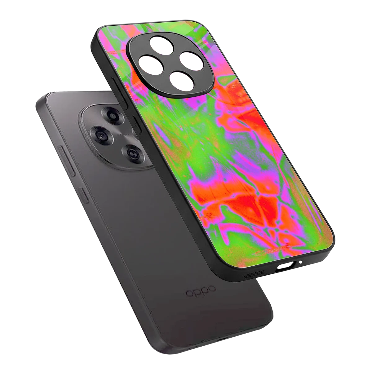 Triple Glow sleek oppo f31 pro 5g cover with tempered glass back and TPU edges