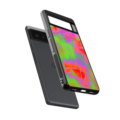 Triple Glow sleek google pixel 6a cover with tempered glass back and TPU edges