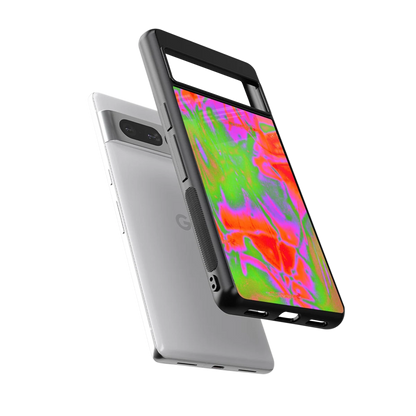 Triple Glow sleek google pixel 7 pro cover with tempered glass back and TPU edges