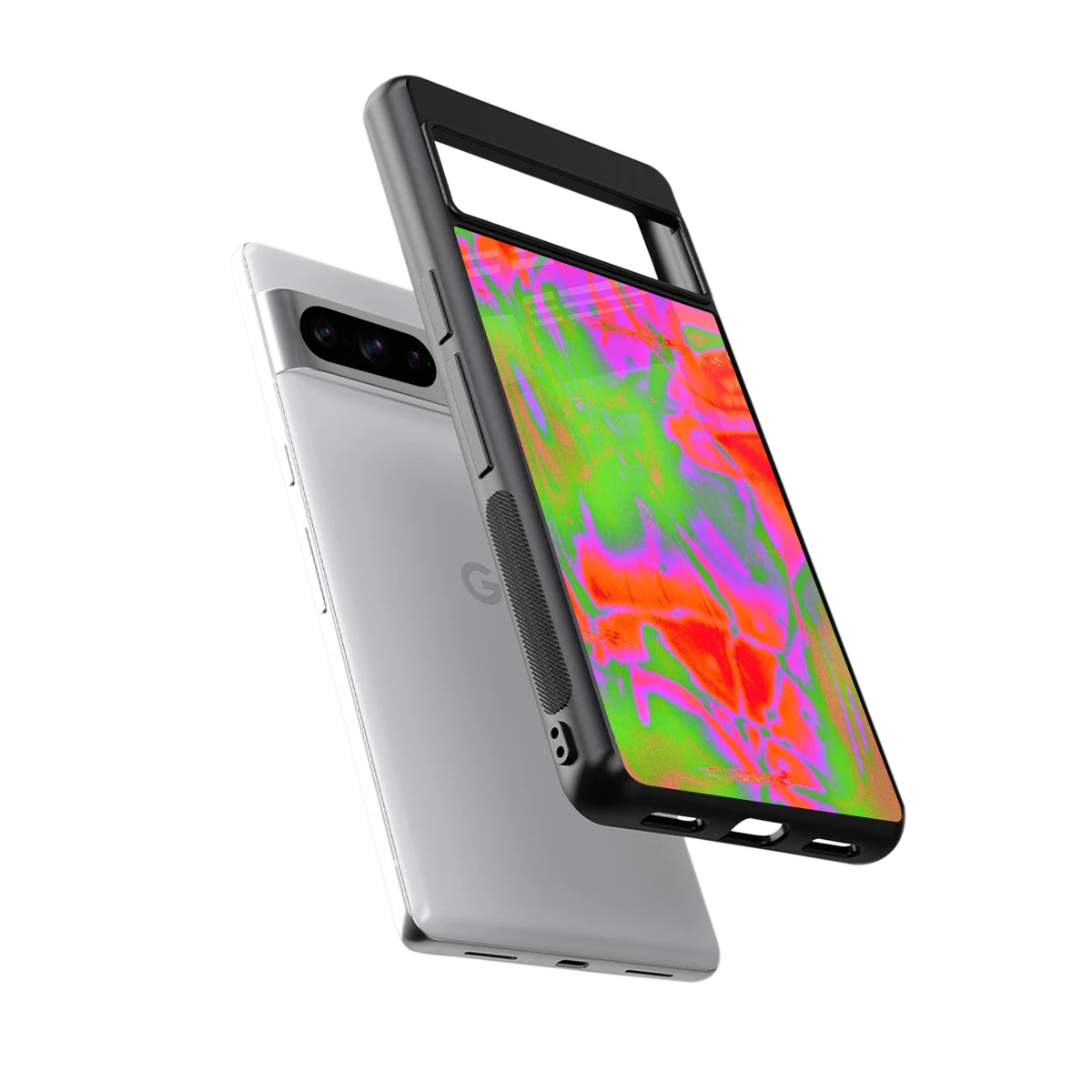 Triple Glow sleek google pixel 8 pro cover with tempered glass back and TPU edges