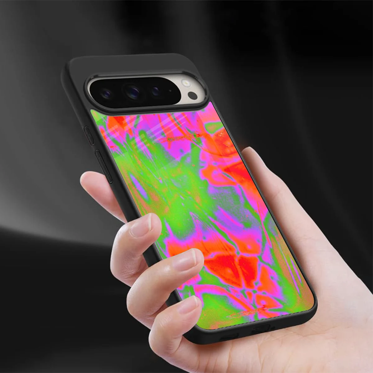 Triple Glow sleek google pixel 9 pro cover with tempered glass back and TPU edges