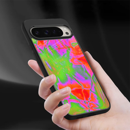 Triple Glow sleek google pixel 9 pro xl cover with tempered glass back and TPU edges