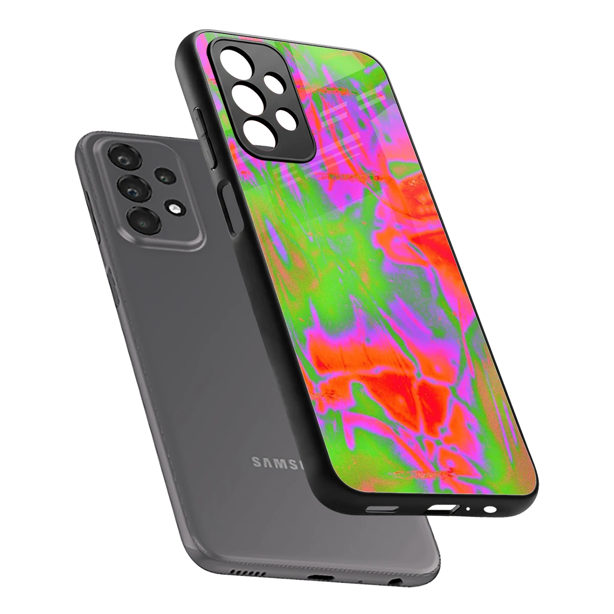 Triple Glow sleek samsung galaxy a23 cover with tempered glass back and TPU edges