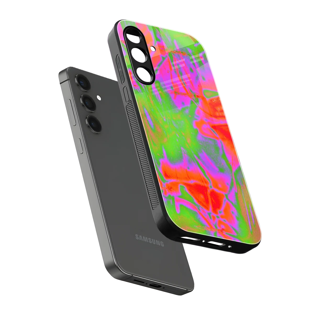 Triple Glow sleek samsung galaxy m34 5g cover with tempered glass back and TPU edges