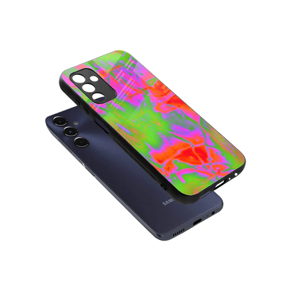 Triple Glow sleek samsung galaxy m14 5g cover with tempered glass back and TPU edges