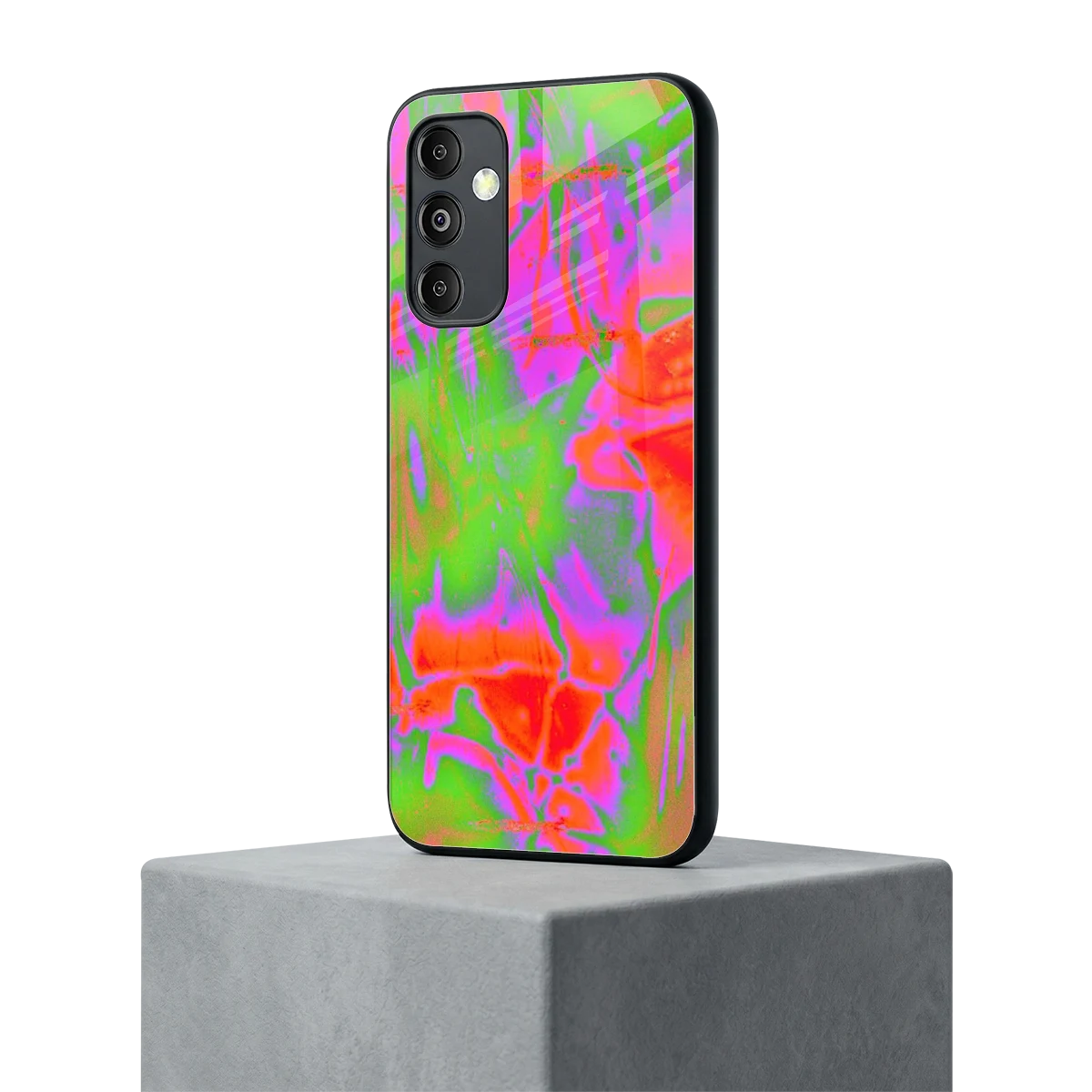 Triple Glow samsung galaxy m14 5g mobile cover | shockproof glass phone case