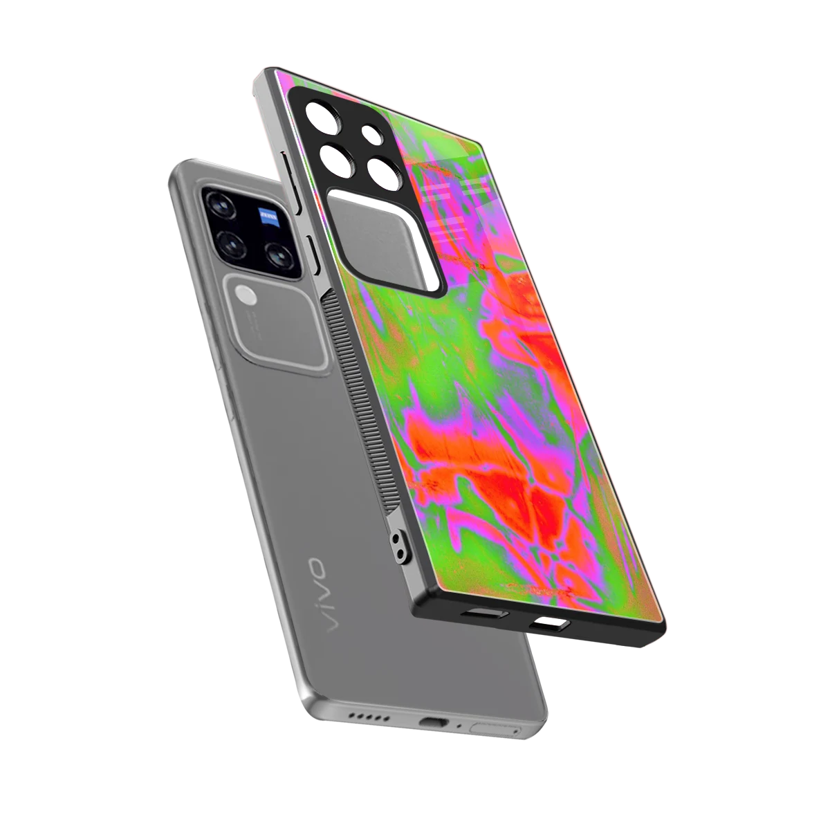 Triple Glow sleekvivo v30 pro cover with tempered glass back and TPU edges