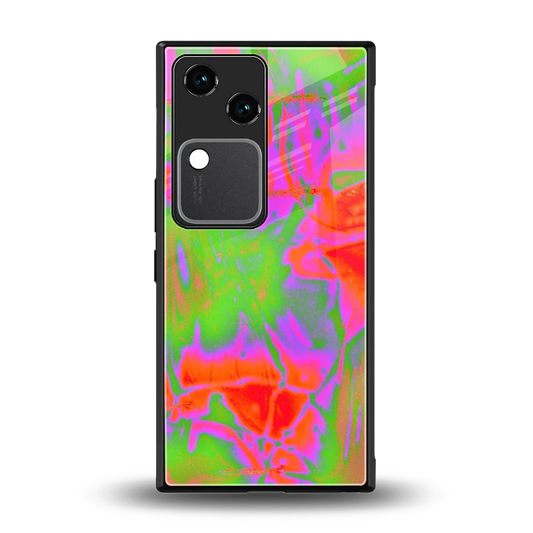 Triple Glow back phone cover | glass case for vivo v30